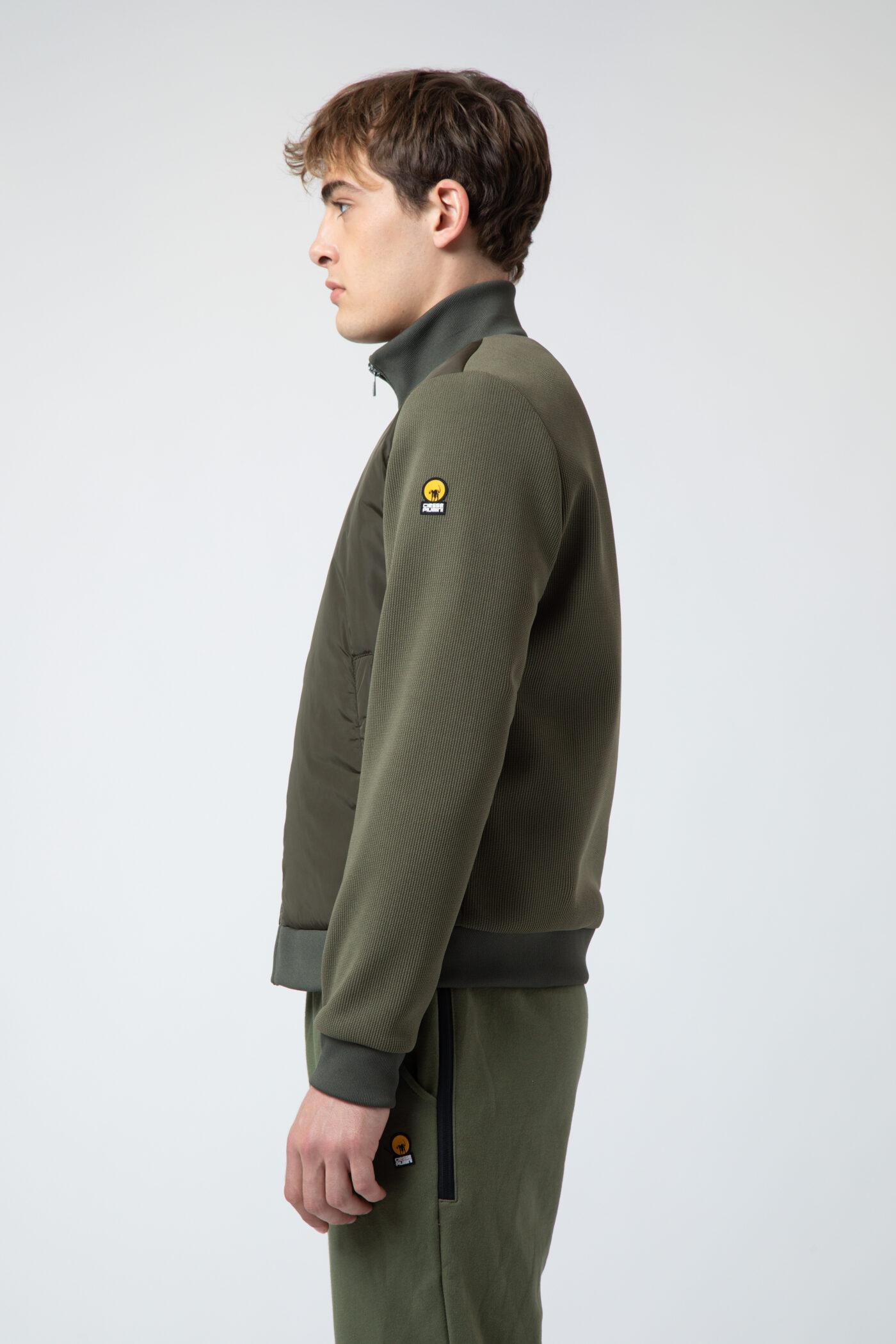 Giacca CIESSE PIUMINI verde militare ibrida  realizzata in due tessuti