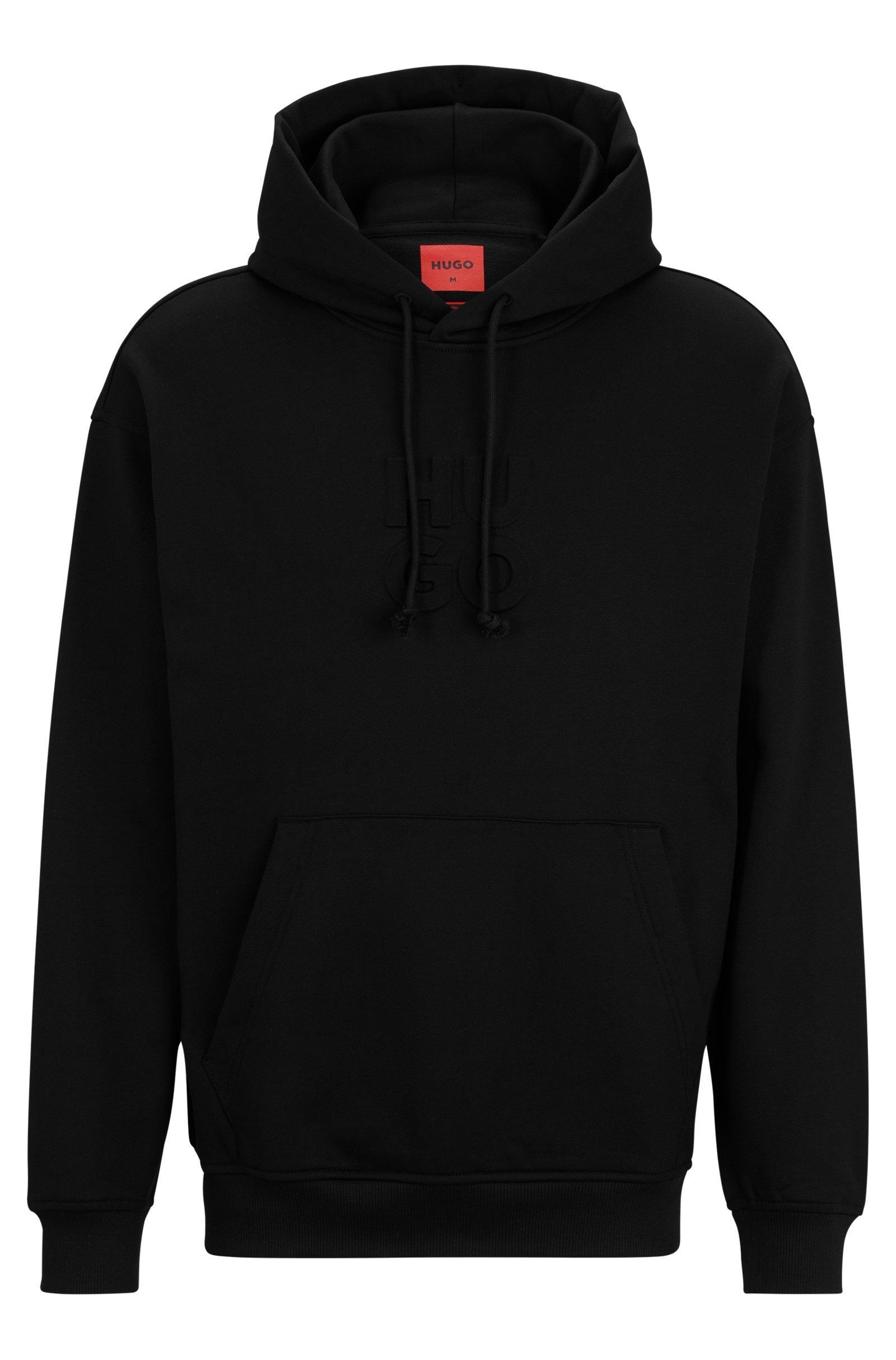 felpa realizzata in cotone french terry pesante con logo scomposto goffrato sul petto.