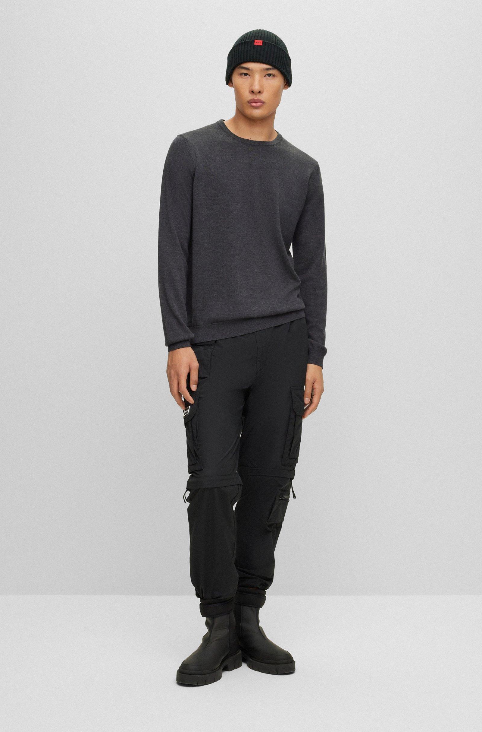 Paricollo HUGO BOSS blu Uomo in pura lana certificata slim fit u00e8 realizzato in lana finissima per un comfort termoregolante.
