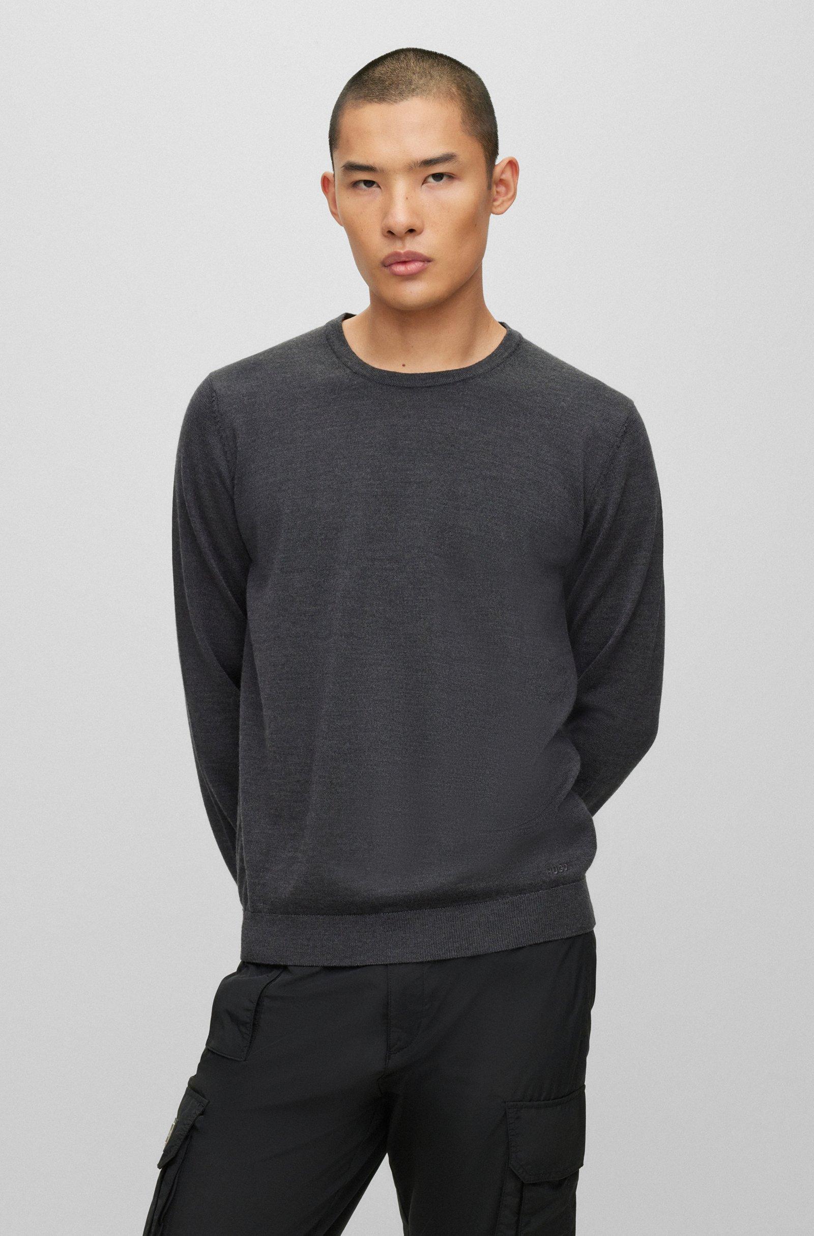 Paricollo HUGO BOSS blu Uomo in pura lana certificata slim fit u00e8 realizzato in lana finissima per un comfort termoregolante.