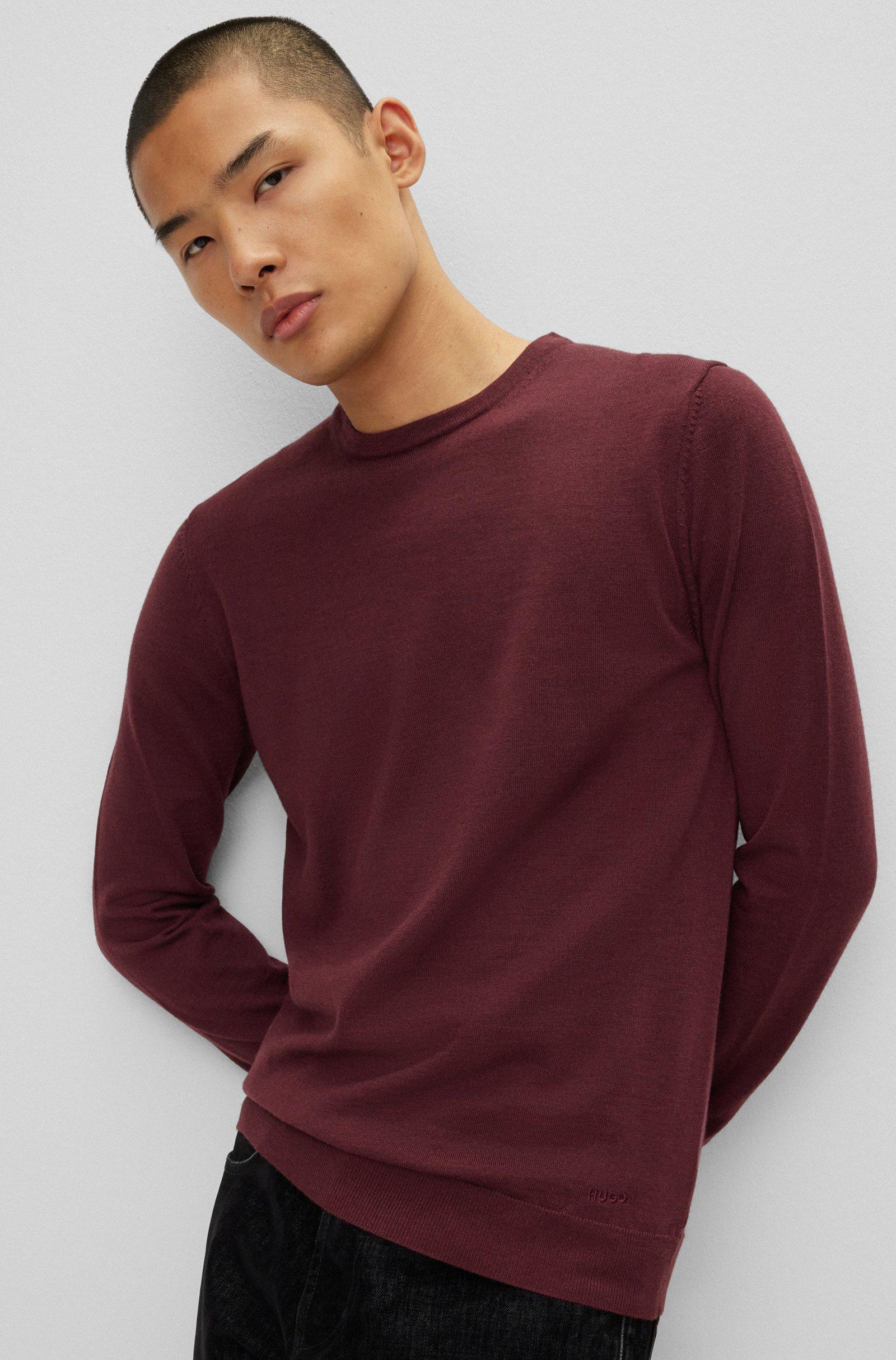 Paricollo HUGO BOSS blu Uomo in pura lana certificata slim fit u00e8 realizzato in lana finissima per un comfort termoregolante.