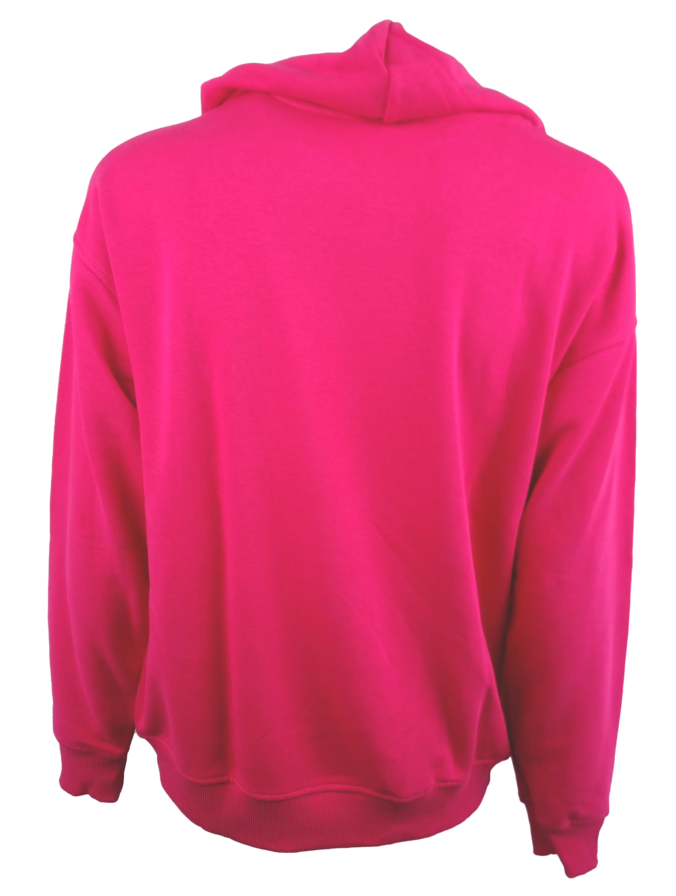 Felpa Nais Design con cappuccio colore fucsia  .Tessuto in jersey di puro cotone, ideale per essere usata  nelle mezze stagioni.  Stampa serigrafica del personaggio sul retro 