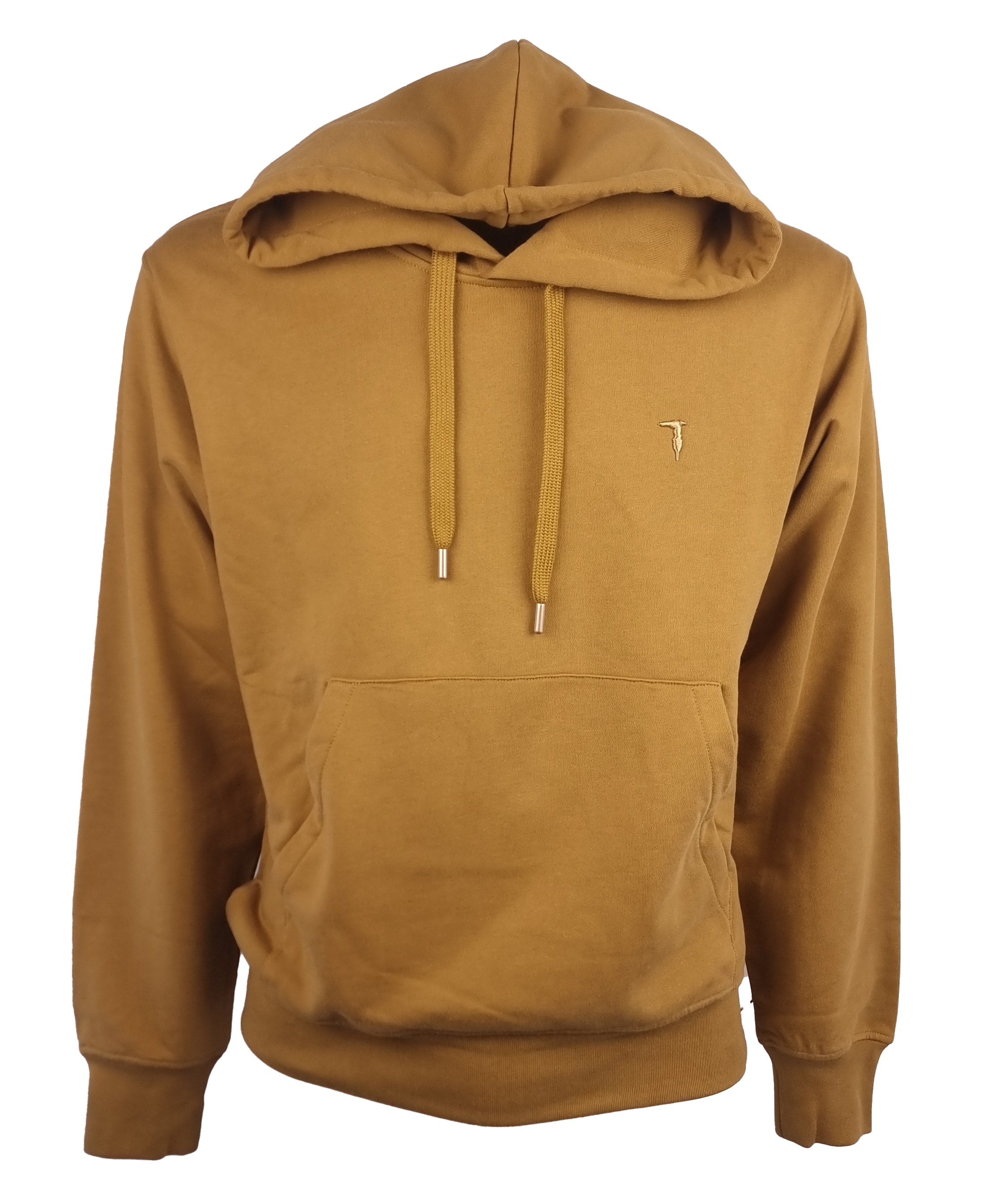 Trussardi felpa con cappuccio colore Cachi . Tessuto in morbido cotone sia all'esterno che all'interno, Cerniera solo sulla parte laterale  sinistra 