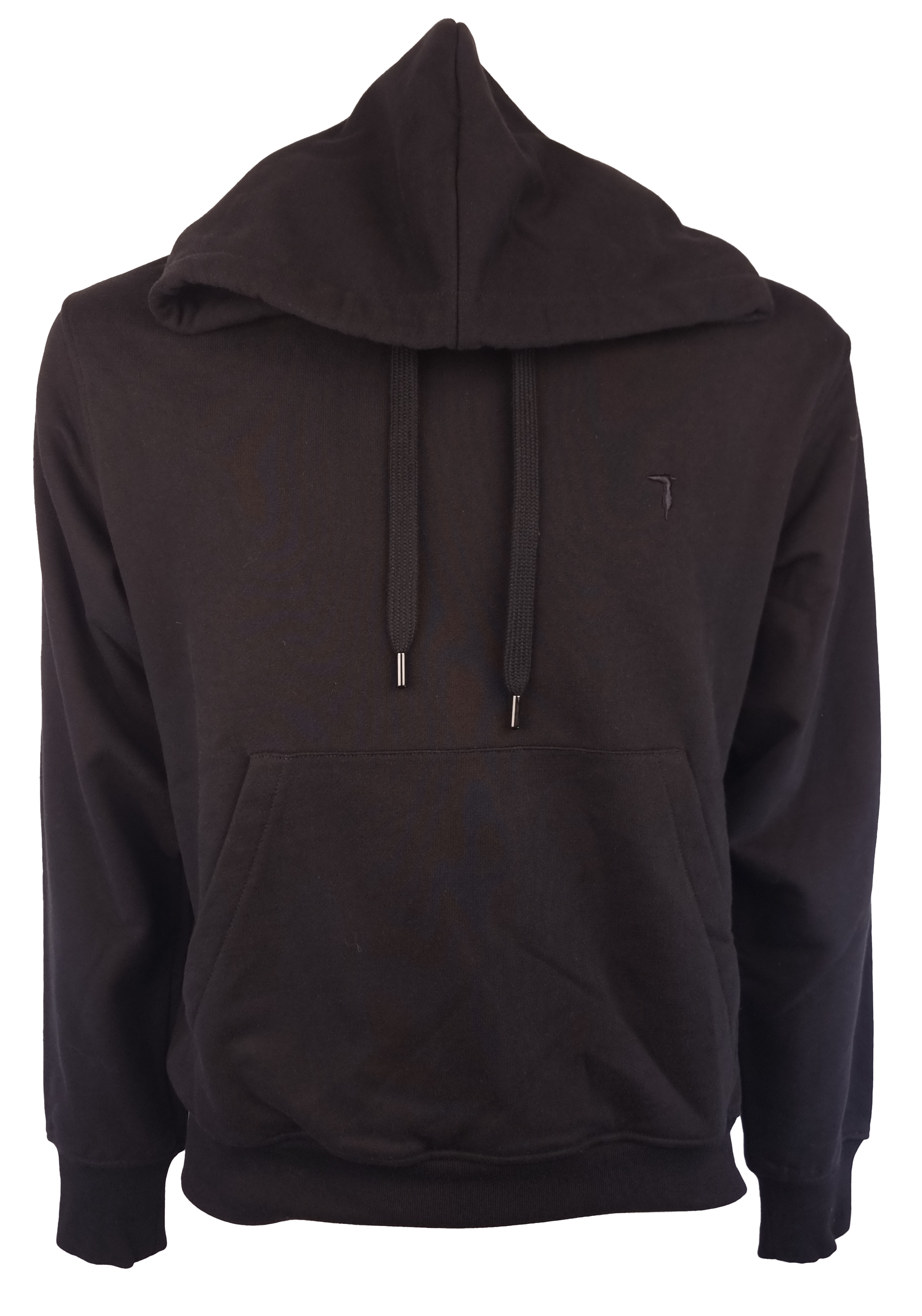 Trussardi felpa con cappuccio colore Nera . Tessuto in morbido cotone sia all'esterno che all'interno, Cerniera solo sulla parte laterale  sinistra