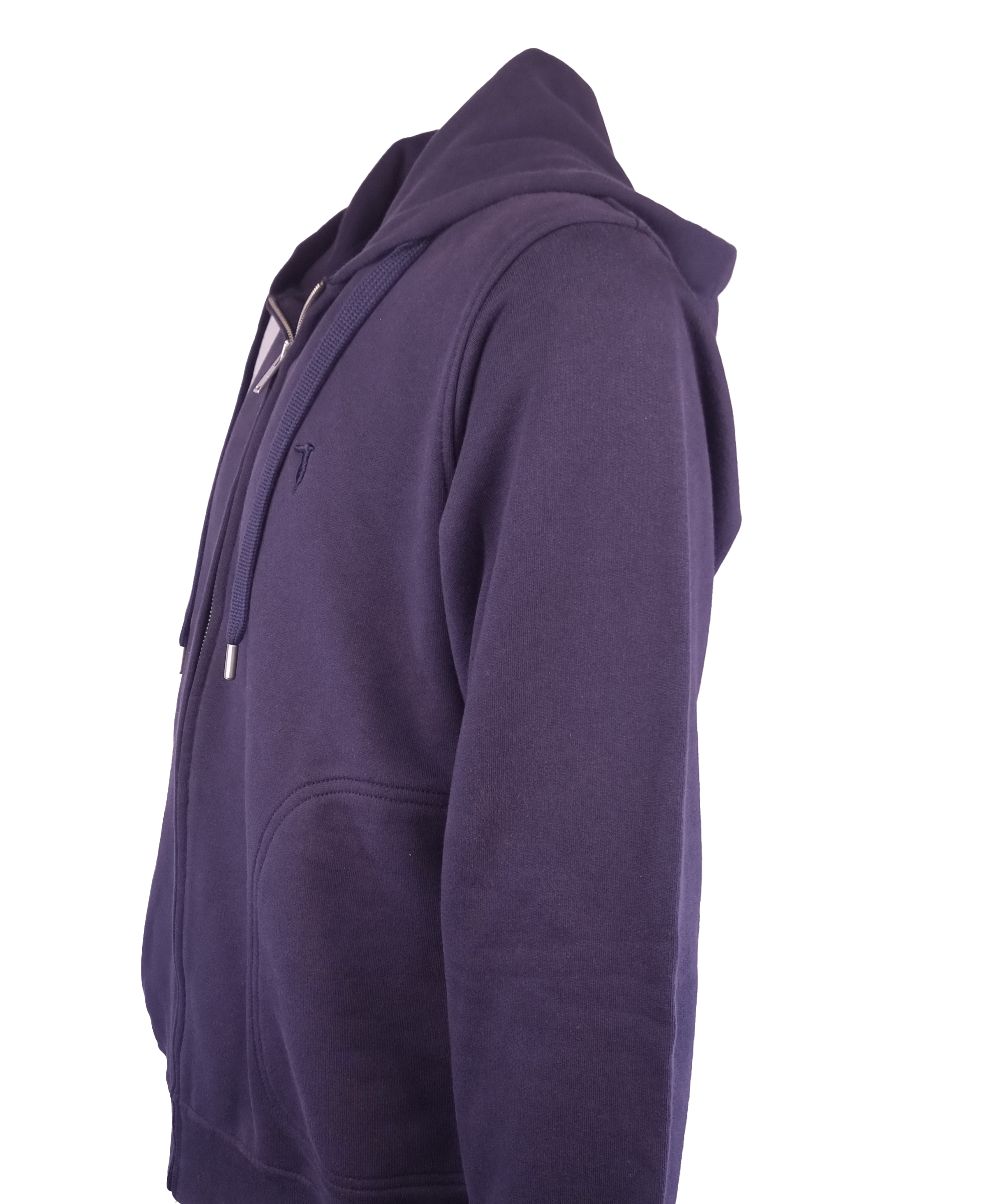 Trussardi felpa con cappuccio Blu . Tessuto in morbido cotone all'esterno e in caldo cotone all'interno, abbinabile col suo pantalone per creare una tuta da passeggio o da sport .